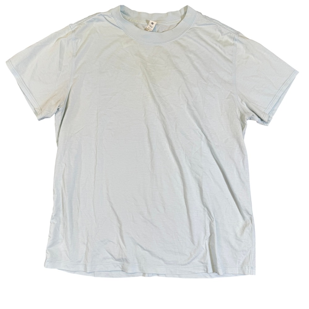 Lululemon Love Crewneck T-Shirt Light Blue Pima Cotton Short Sleeve Top Size 6